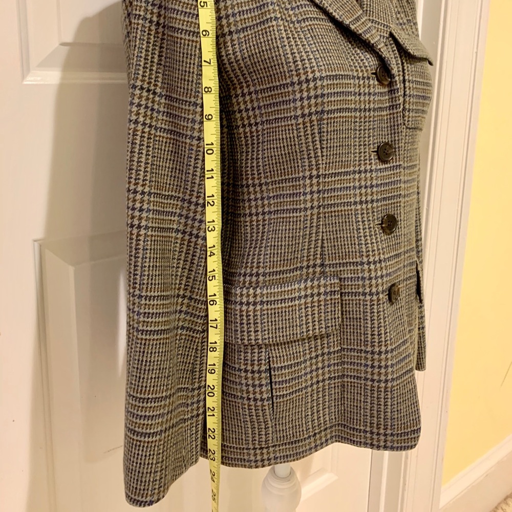 Talbots olive plaid wool blazer size 4 - Picture 3 of 8
